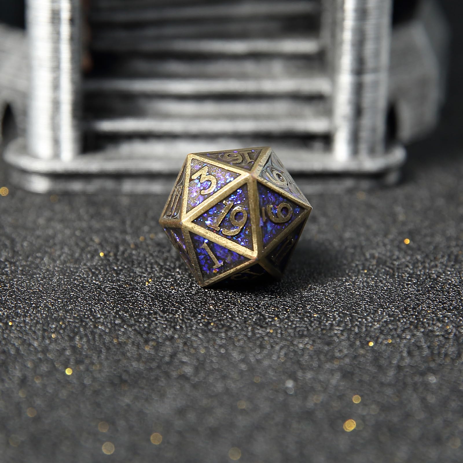 Metal D&D Dice Set 7-Piece Polyhedral Dice - D20, D12, D10, D8, D6, D4 for Dungeons & Dragons, MTG Games, Shine Bronze - Image 4