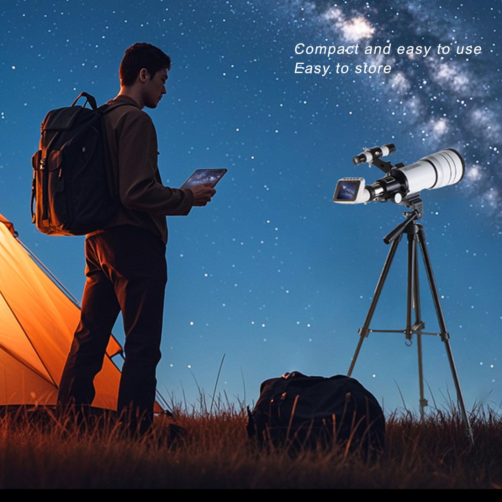 Oculare WiFi Portatile con Schermo da 2,8 Pollici per | Fotocamera HD da 2 MP per Registrazione Video 1080P, Interfaccia per Telescopio da 1,25/0,965 Pollici, Connettore per