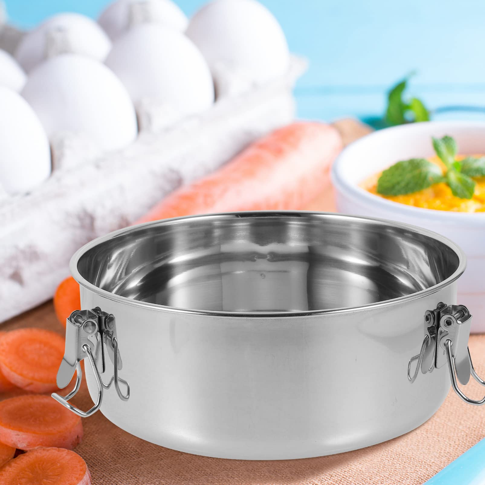 Moule à Flan avec Poignée en Acier Inoxydable Argenté pour Cuisson