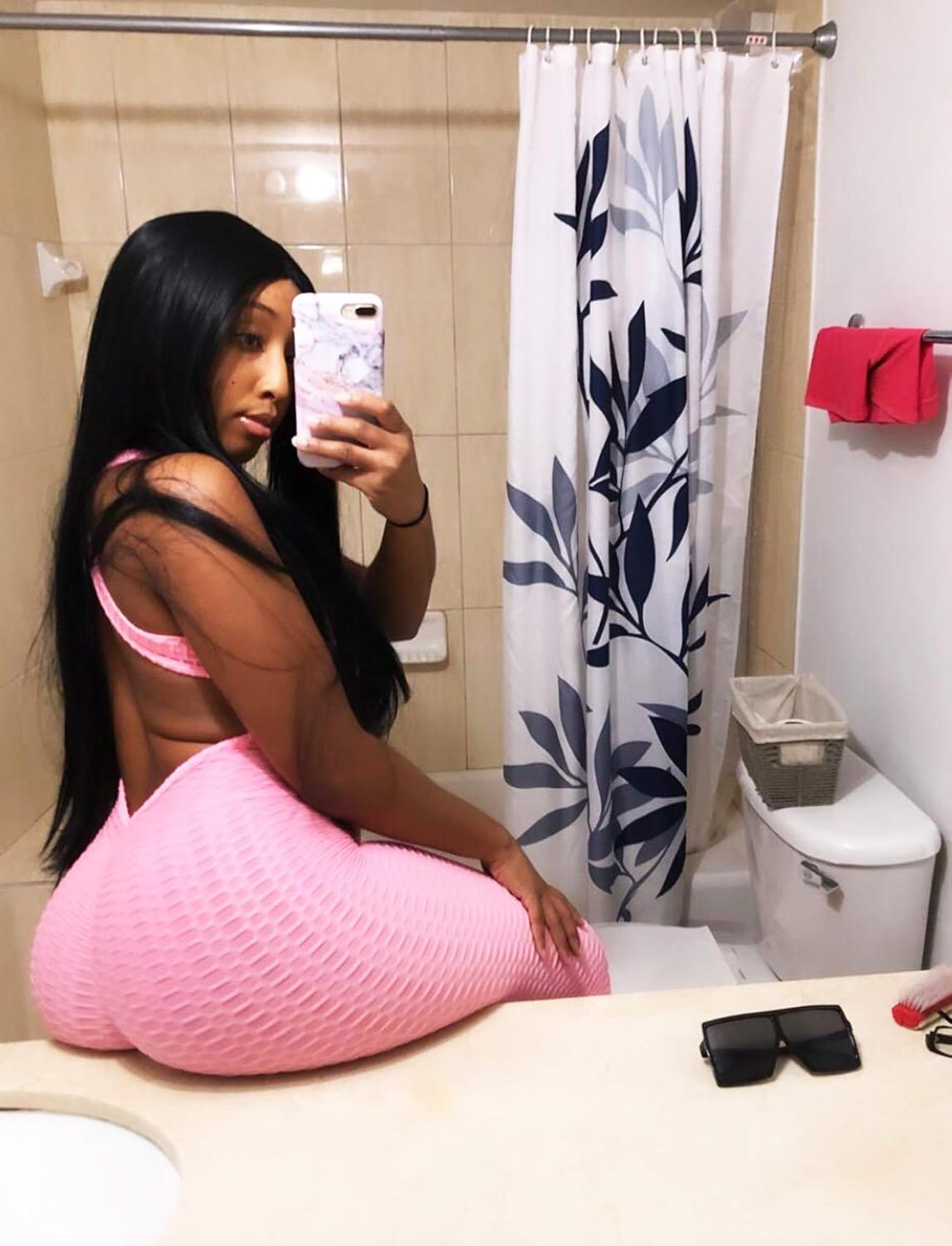 SEASUM Women Texture Bodysuit Sleevesless Sport One-Piece Backless Sexy Slimming Bodycon Rompers Jumpsuit M - Image 4