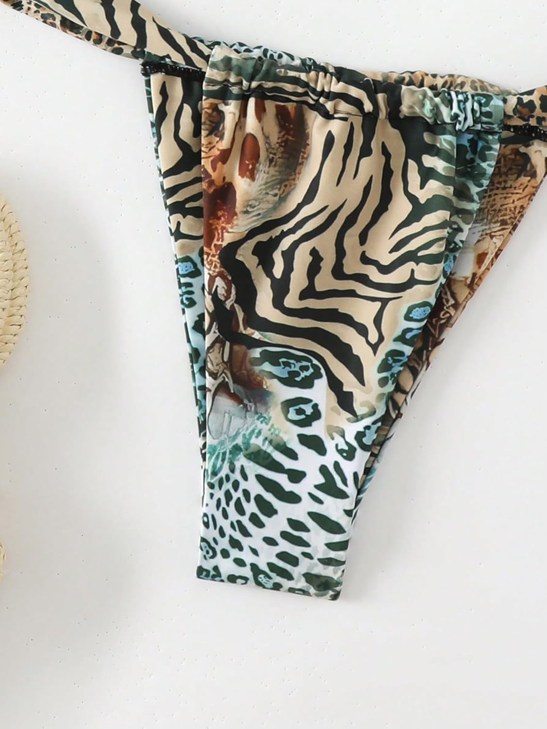 MakeMeChic Women's Boho Triangle Thong Bikini Sets Tropical Floral Bathing Suit Swimsuits - Image 4