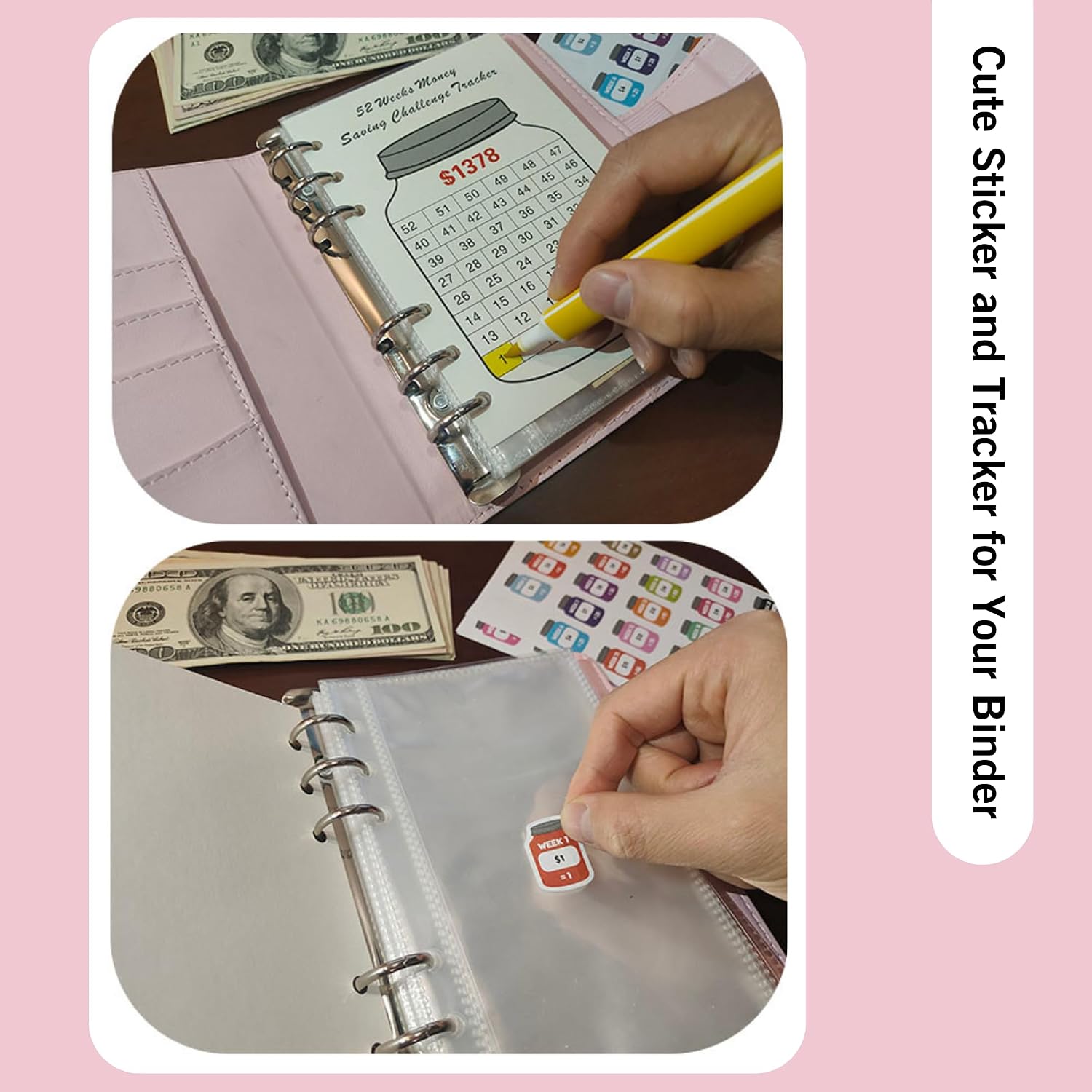 100 Envelopes Money Saving Challenge Stickers and Tracker image 5