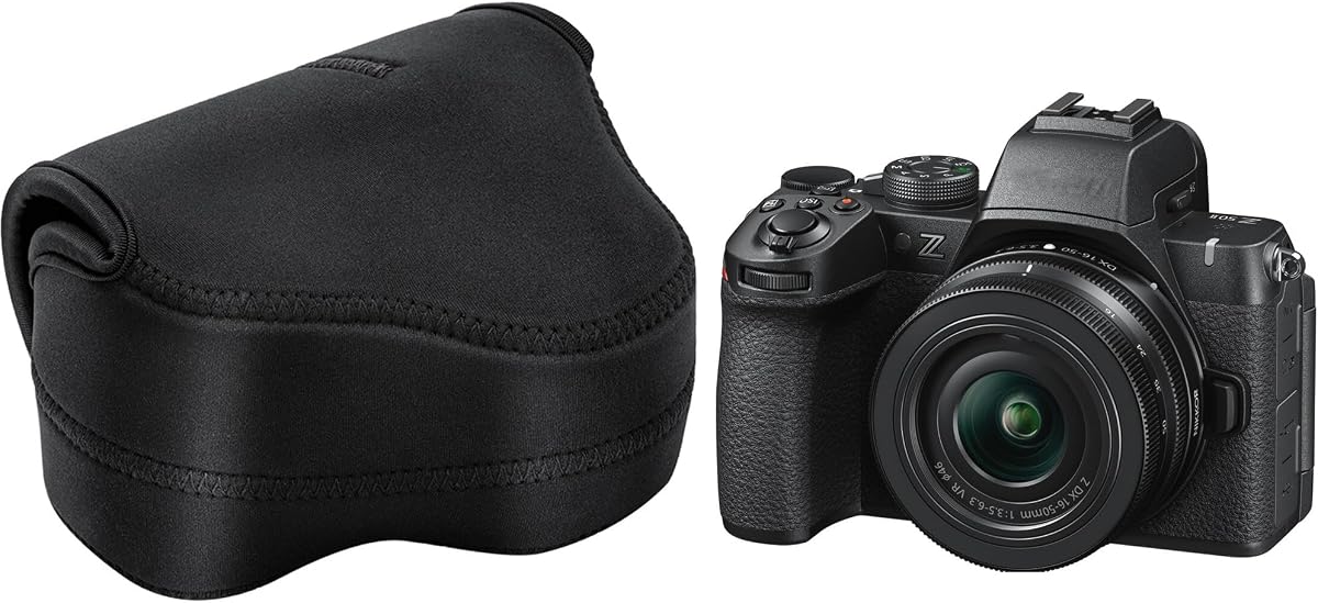Neoprene Mirrorless Camera Case for Canon EOS R7 R10 +18-45mm Lens Z6III | for Nikon Z5 z5II Z6 Z6III +24-50mm Lens, Z50II +16-50mm Lens, 6mm thick Neoprene Camera Sleeve Pouch, Anti-Scratch