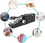 Handheld Sewing Machine Electric Sewing Mini Portable Sewing Machine Suitable for Beginners Sewing Clothes Family Travel DIY (Black)