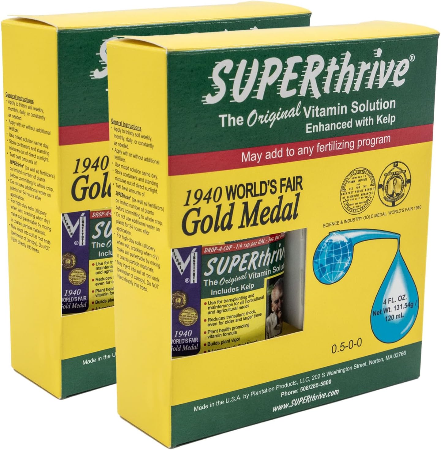 SUPERthrive Original Plant Vitamin Solution with Kelp for All Plants, 4 Oz. - 2 Pack