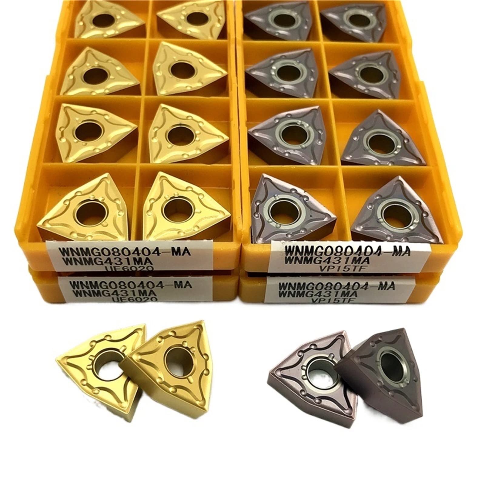 Tournage de plaquettes indexables en carbure Lot De 10 Plaquettes Carbure WNMG080408 WNMG080404 MA 15TF 6020 For Outil Tournage Externe(WNMG080404 MA 15TF)