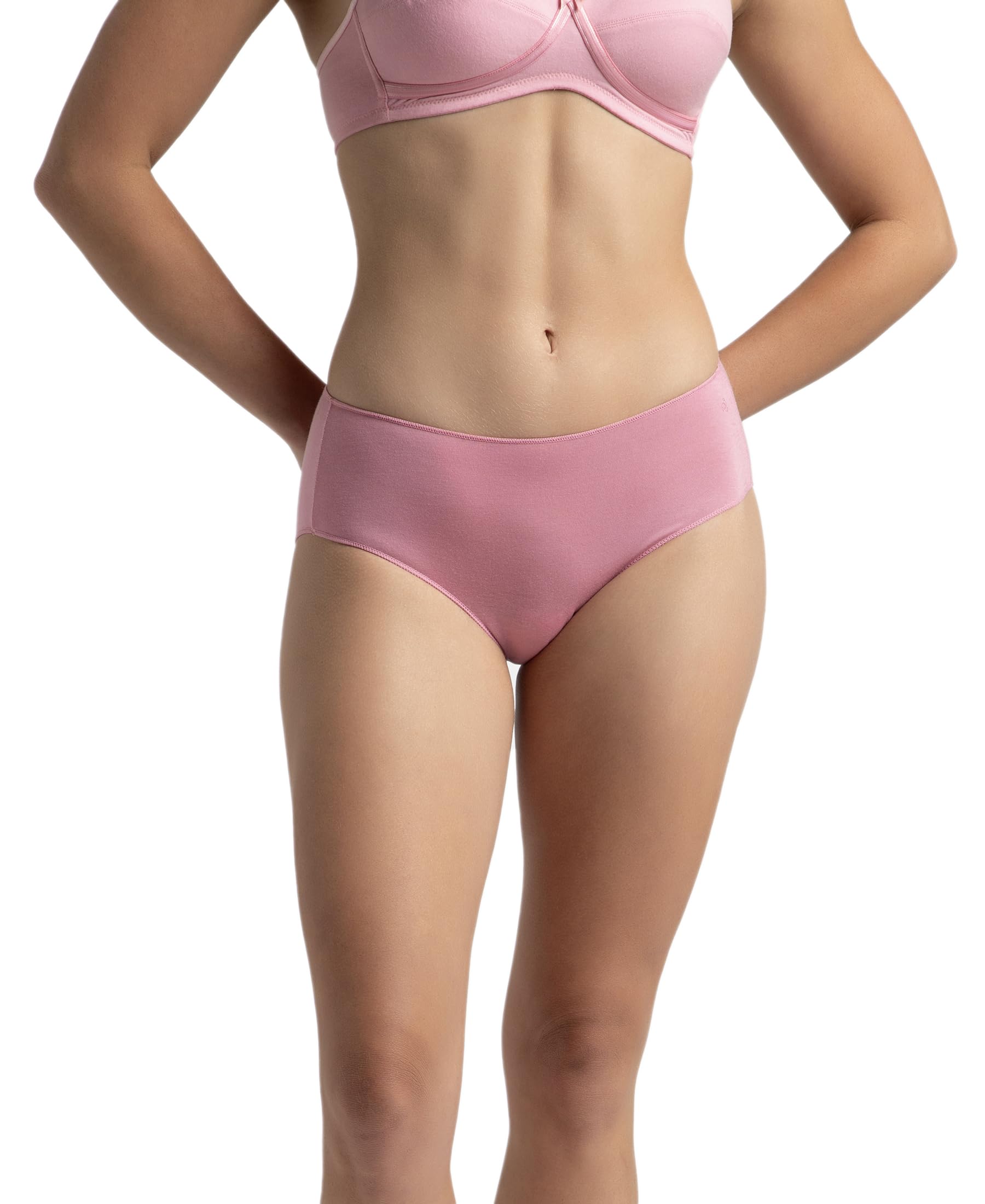 1802 Women's High Coverage Micro Modal Elastane Stretch Mid Waist Hipster with Ultrasoft Concealed Waistband