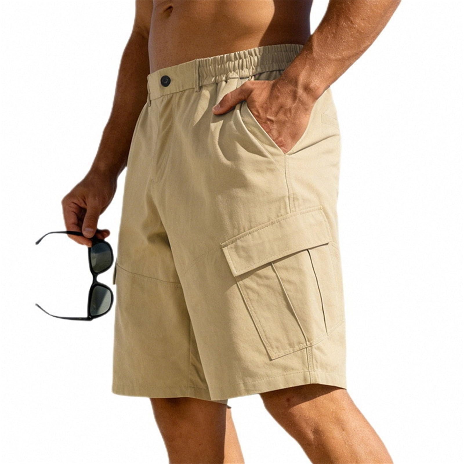 Generisch Wanderhose Herren Kurze Schnelltrocknend Outdoor Shorts Sommer Atmungsaktiv Cargo Shorts Sommershorts Leicht Sweatshorts Bequem Strandshorts Herren Trekking Wandershorts mit Taschen