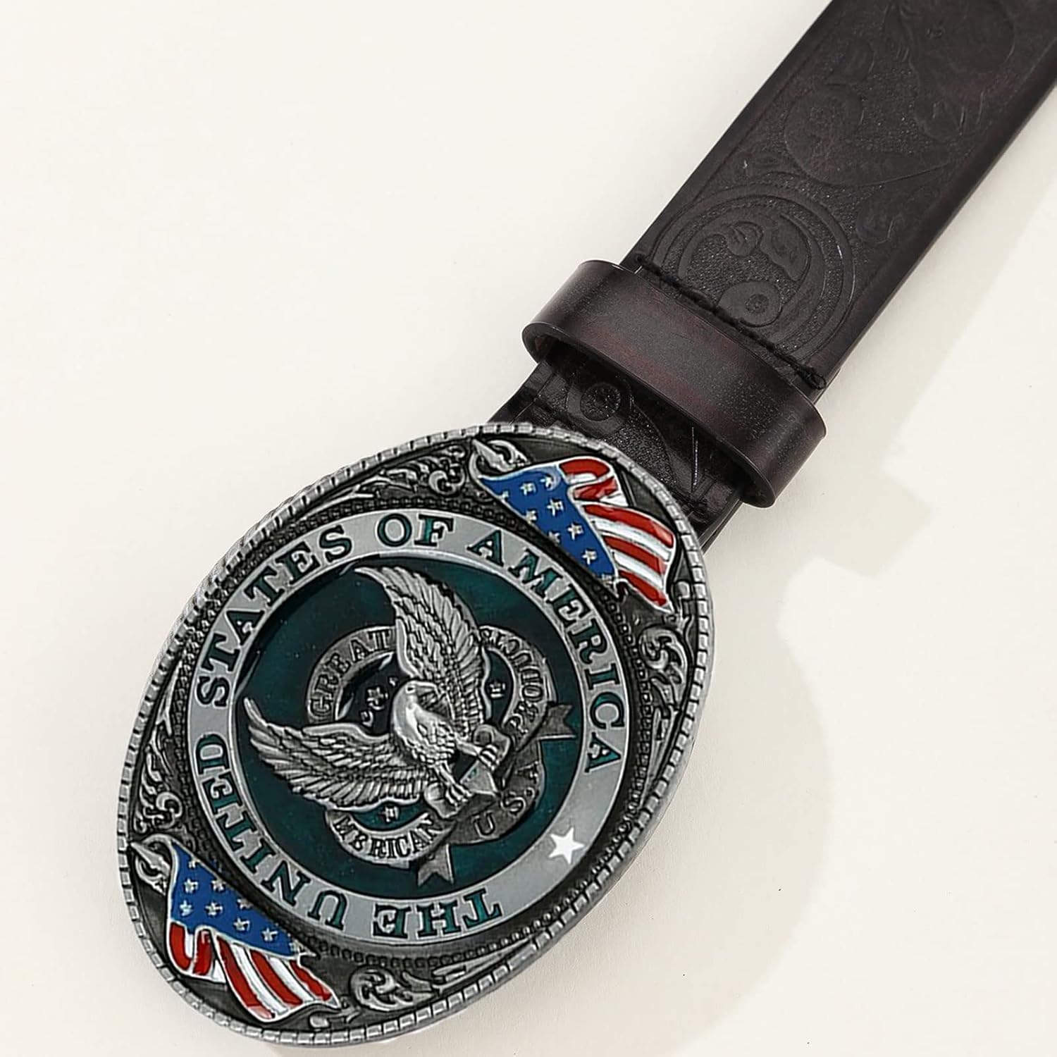 The United State of American Flag Belt Buckle Patriotic Eagle Western Cowboy Buckles for 4th of July Party Halloween Thanksgiving Day Gifts - Image 4