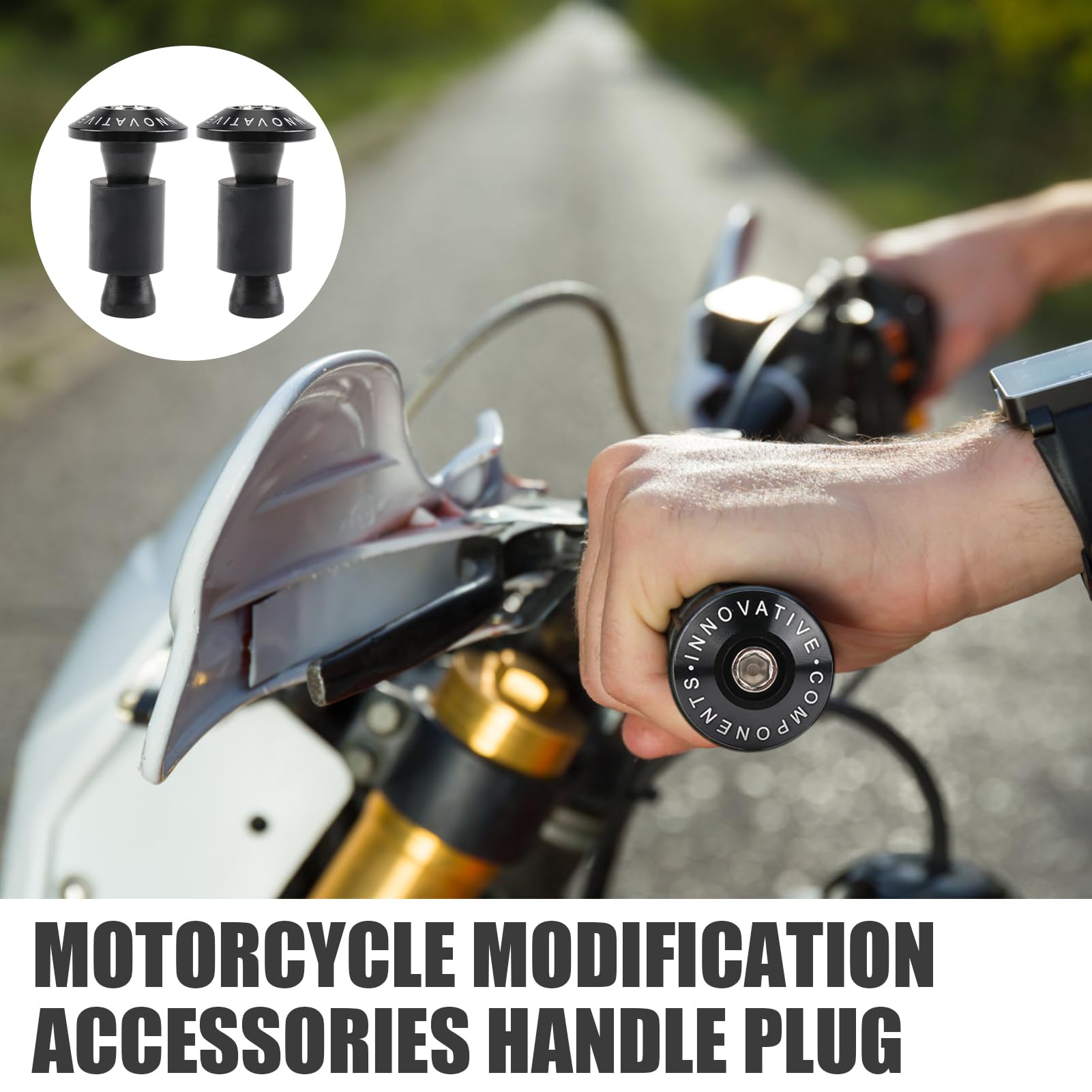 Para końcówek kierownicy motocykla, CNC aluminium do uniwersalnego 22 mm 7/8" kierownicy, czarne