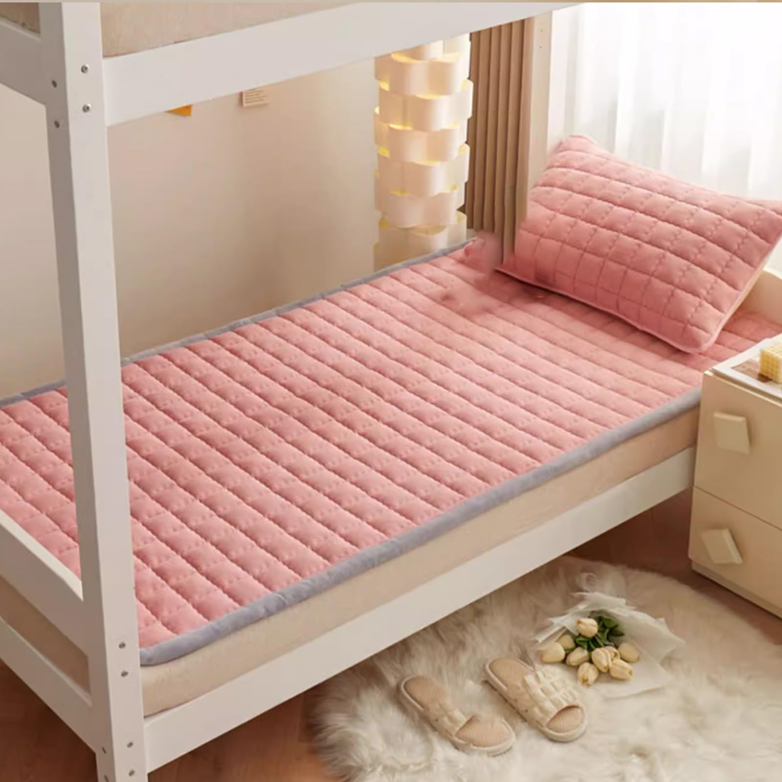 Matelas futon portable, matelas de sol épais pour invités, tapis de couchage enroulable pour dortoir d'étudiant, tapis de lit pliable, économiseur d'espace