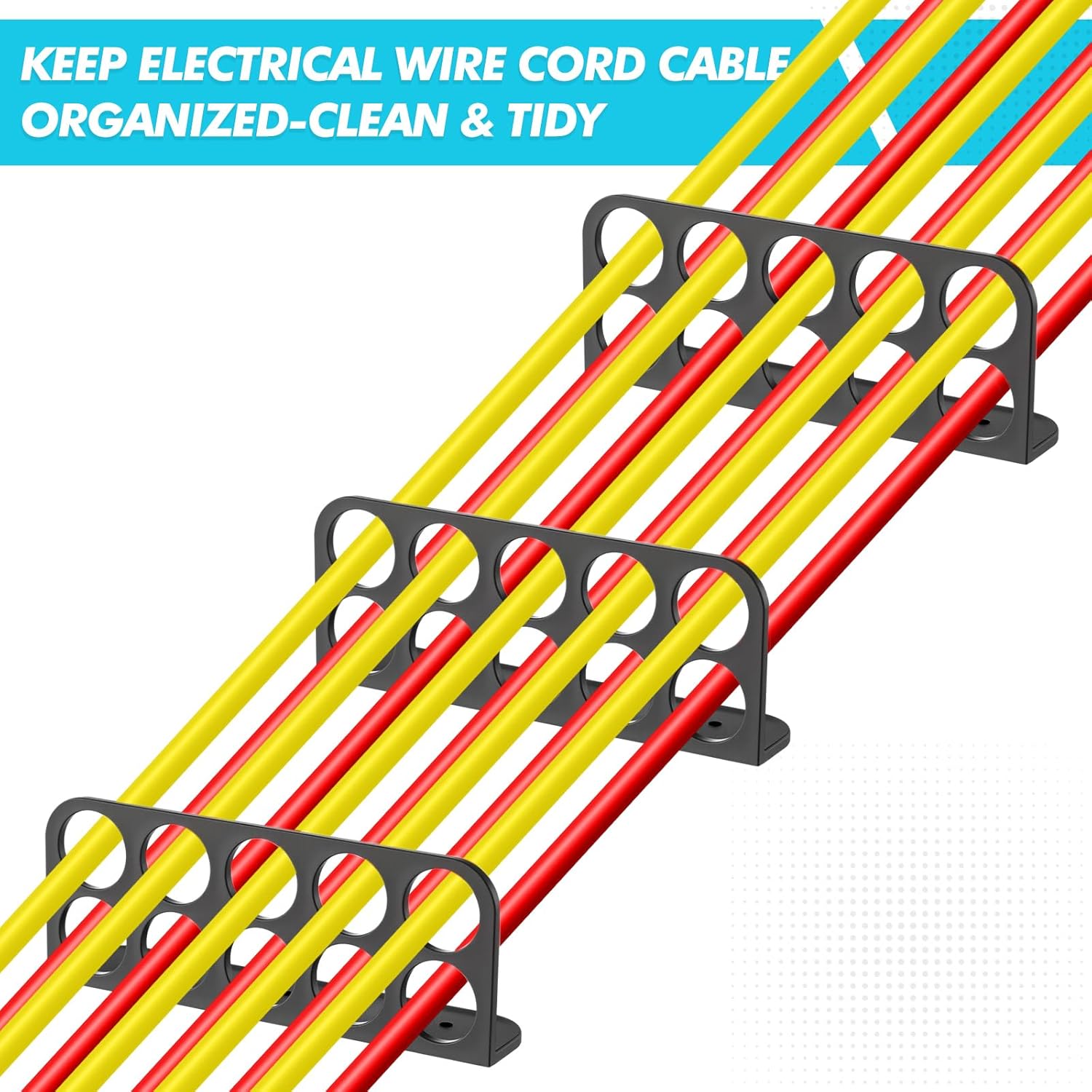30 Pack Cable Chase-Wire Bracket, Hole Diameter 1 with 10-Hole Cable Support Wire Bracket Holder for Nmb Electrical Cord Organized Management, Labor Time Saving