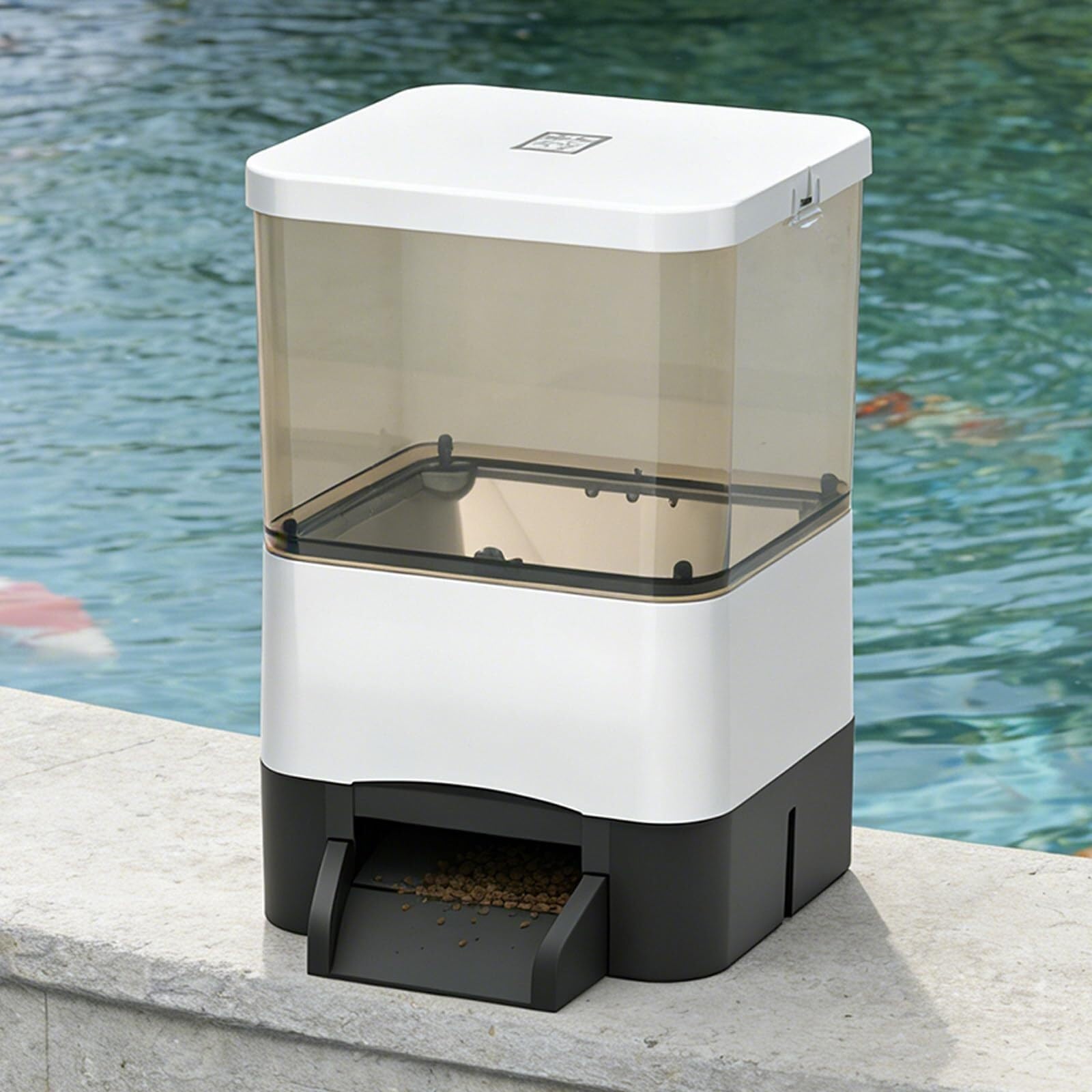FBJAMZ 10L Solar Automatic Fish Feeder,For Pond 120° Wide Dispersion Auto Fish Feede,Large Capacity Solar Powered Pond Dispenser For Aquariums Koi Goldfish