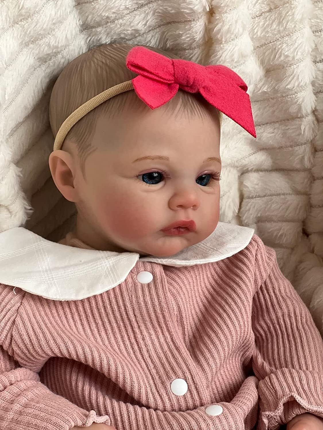 Angelbaby Cute Newborn Reborn Baby Doll, 19 inch Lifelike Reborn Silicone Baby Girl Soft Weighted Body Realistic Sweet Bebe Reborns Toddler Handmade Doll Sets Toys for Kids