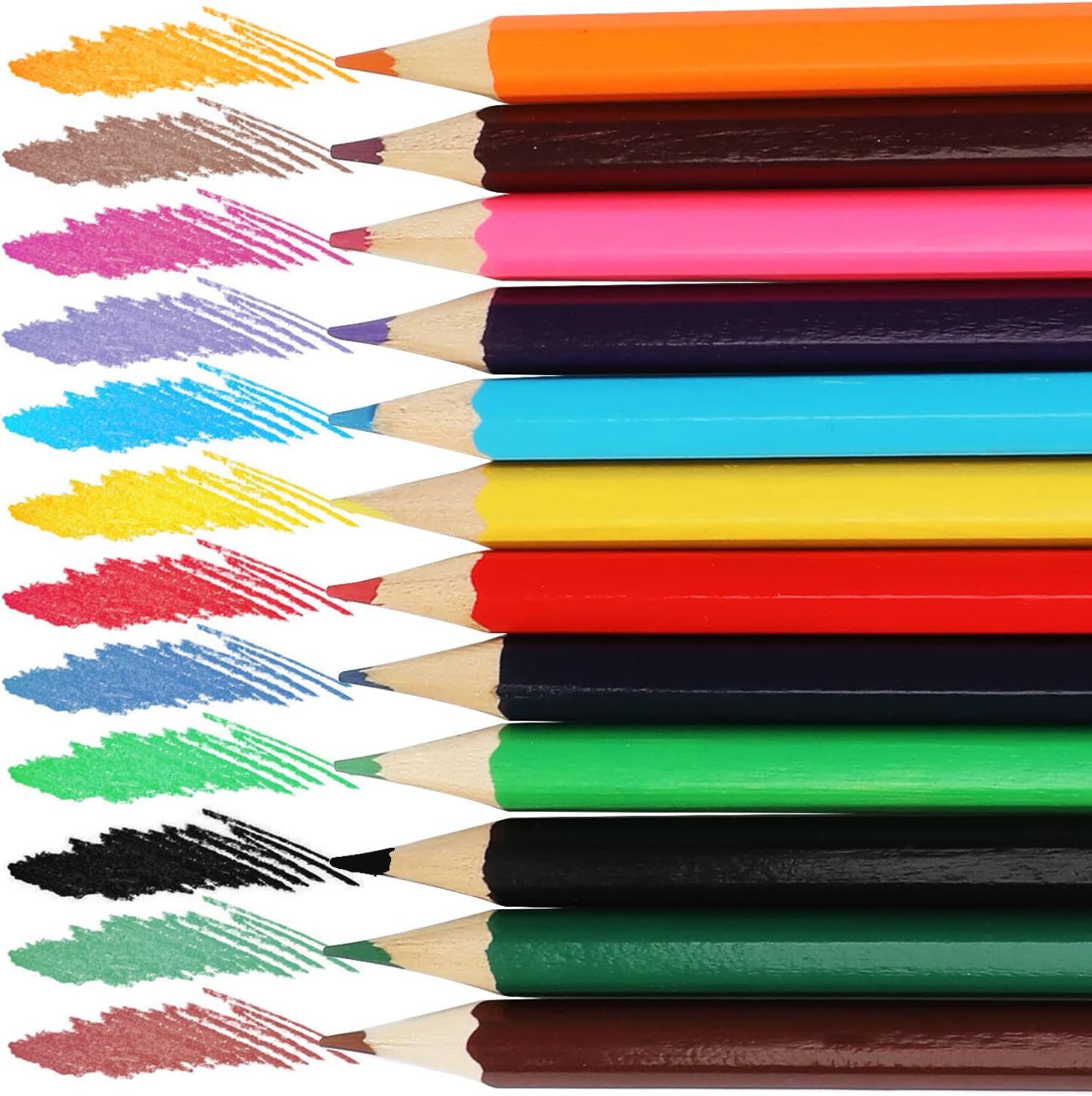 12 Colouring Painting Pencils Set, Wooden Drawing Pencils Artist