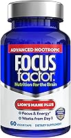 Vista 1 de Focus Factor Lions Mane Plus, nootrópico avanzado con L-teanina, cafeína, enfoque y energía (60 unidades)