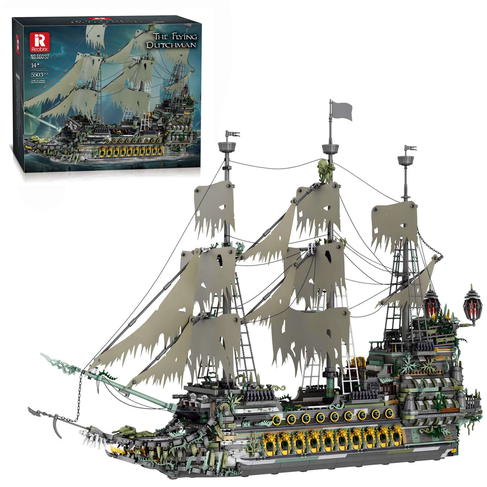 Reobrix 66037 Flying Dutchman Pirate Ship Building Block Set, 5503