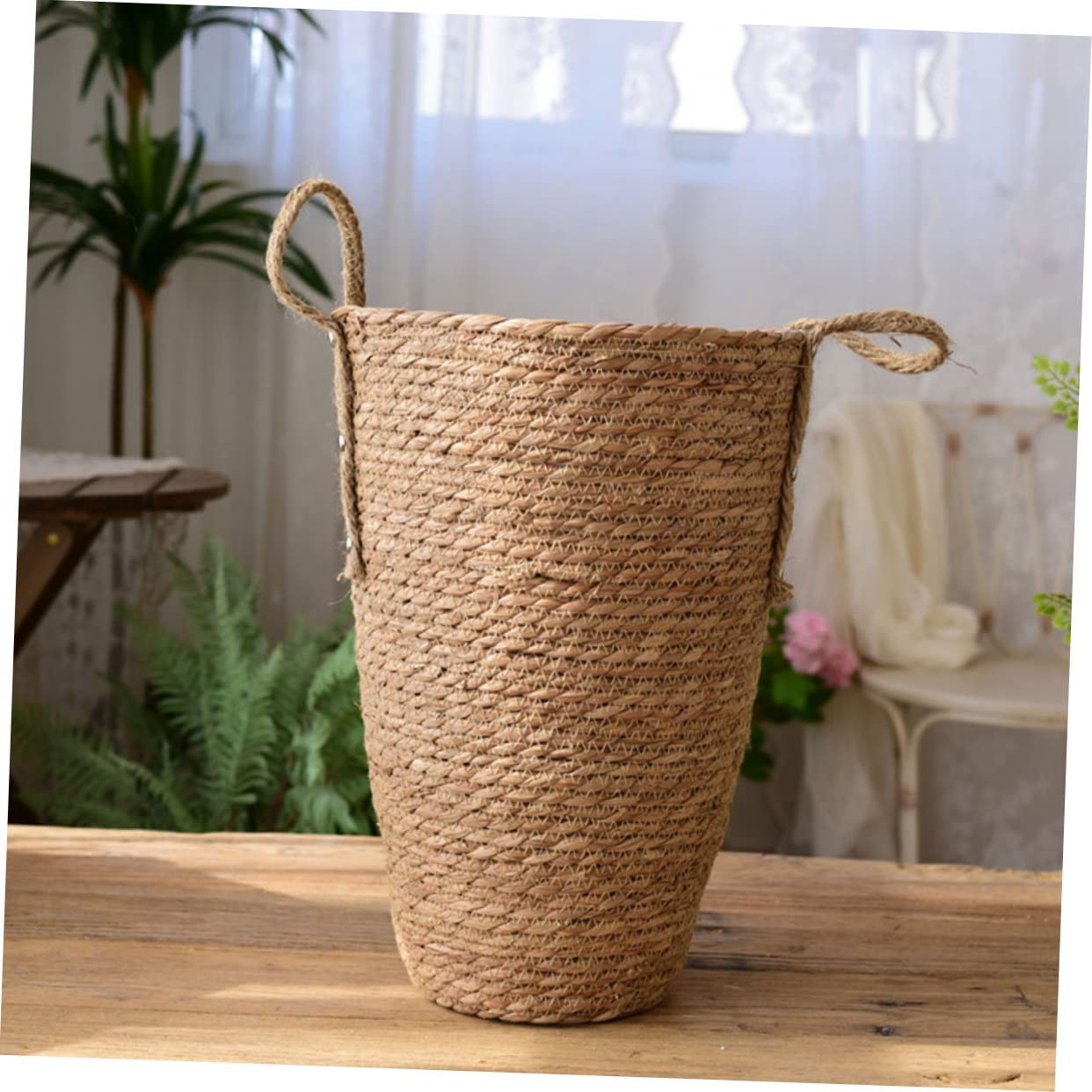 Handgefertigter Geflochtener Pflanzenbehälter Rattan Eleganter Blumentopf Für Moderne Wohnräume Für Blumen Und Pflanzen Wohnzimmer Küche Garten Und