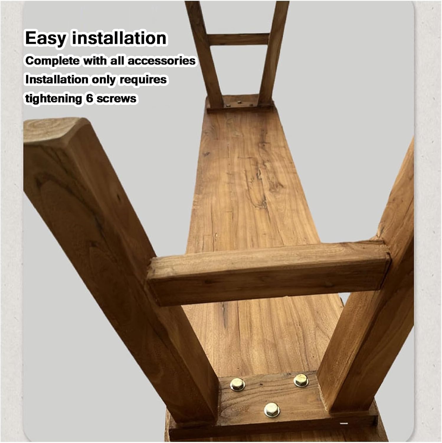Farmhouse Wooden Dining Narrow Bench Indoor Natural Solid Wood Living Room Kitchen Long Bench Entryway Shoe Rack Benches for Bedroom Hallway(120 * 26 * 45cm)