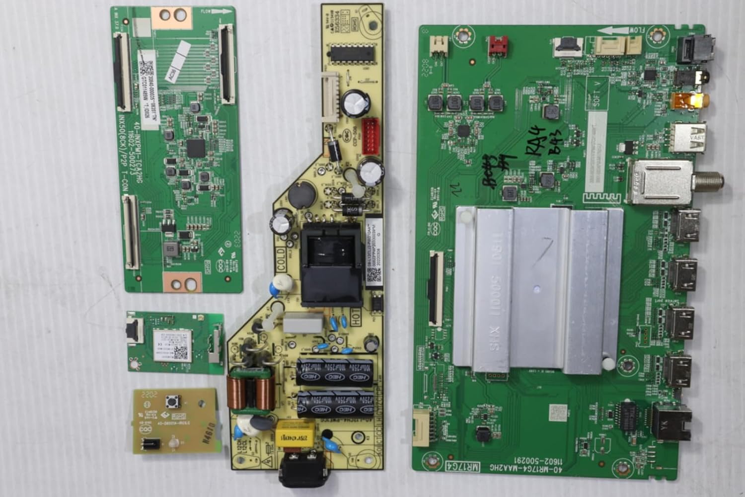 Lutema Television Repair Kit for TCL 50S431 with TV Main Board + Power Supply + TCon + Cables