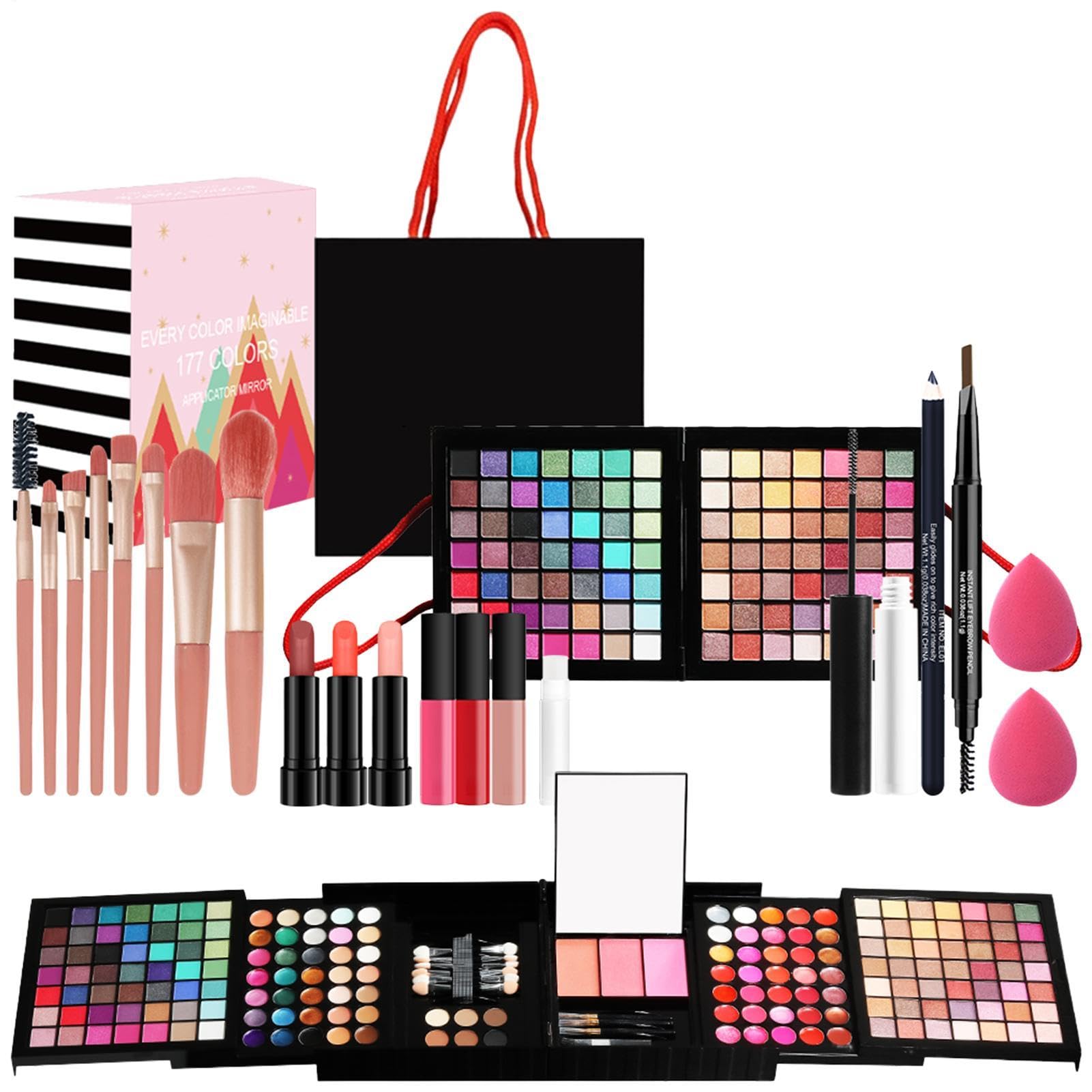 Kit de professionnel – Ensemble de cosmétiques complet | collection de palettes de beauté, essentiels adaptés aux débutants, étui de rangement de robuste | Solution de beauté