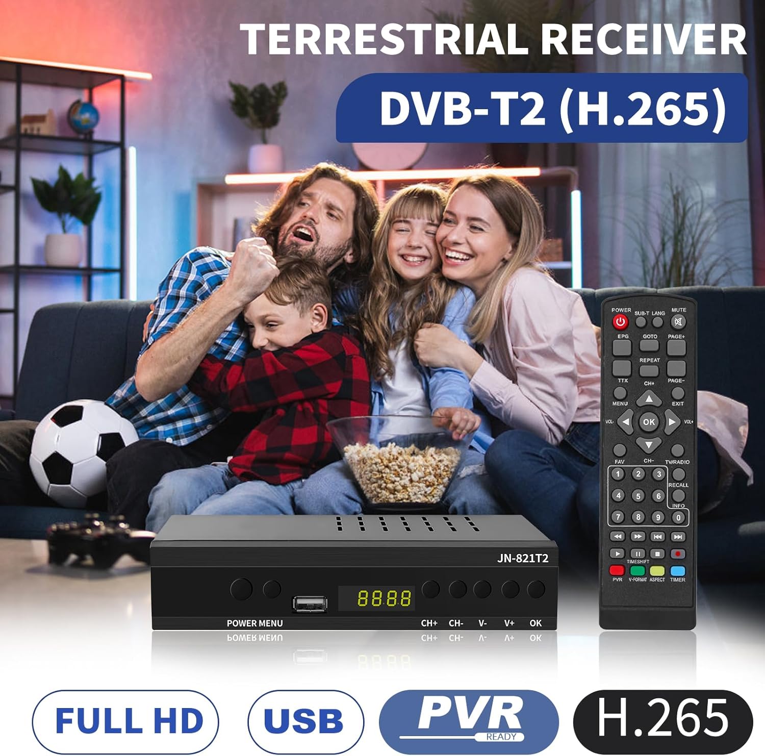 Receptor TDT DVB-T2 con HDMI, Euroconector y puerto USB por 18,80€