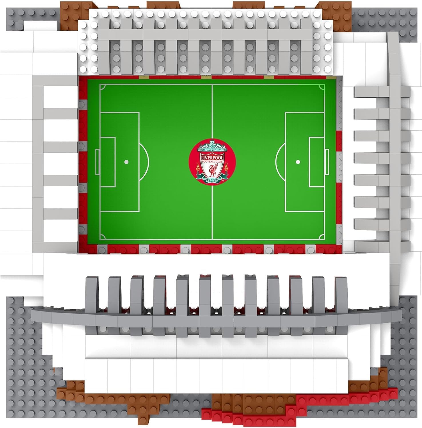 FOCO Oficjalny produkt licencjonowany Liverpool FC Anfield BRXLZ kamienie 3D mini stadion piłkarski zestaw budowlany