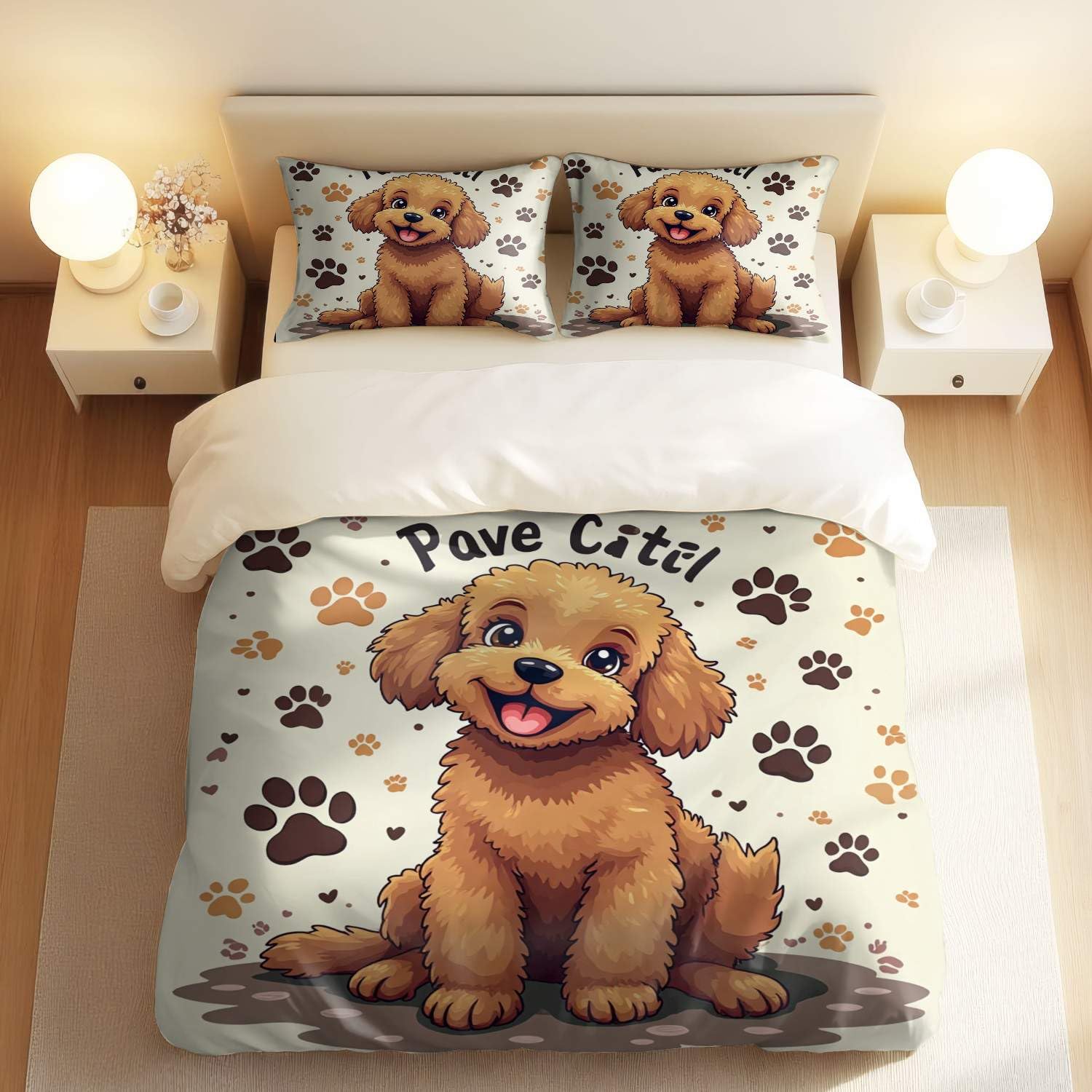 Housse de couette lit double avec taies 50x75 pour chambre d'enfant moderne