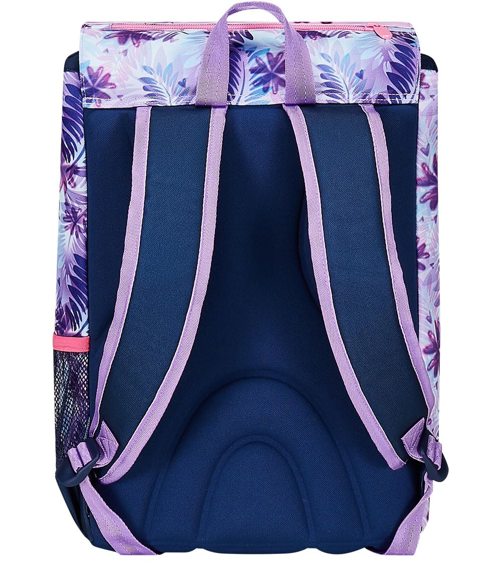 Seven Zaino Scuola Estensibile DISNEY - LILO & STITCH 2CUTE, Azzurro Rosa - Doppio Scomparto Sdoppiabile Tramite Zip e Con Tasca Porta Borraccia, Bambina