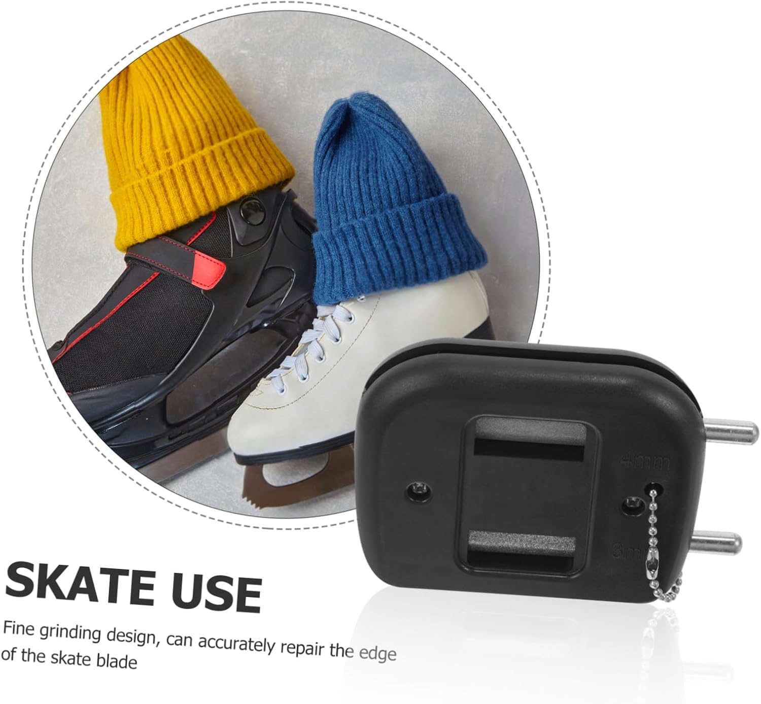 Happyyami Ice Sharpener Skates Tool Portable Blades Sharpener Convenient Blades Sharpener Small Blades