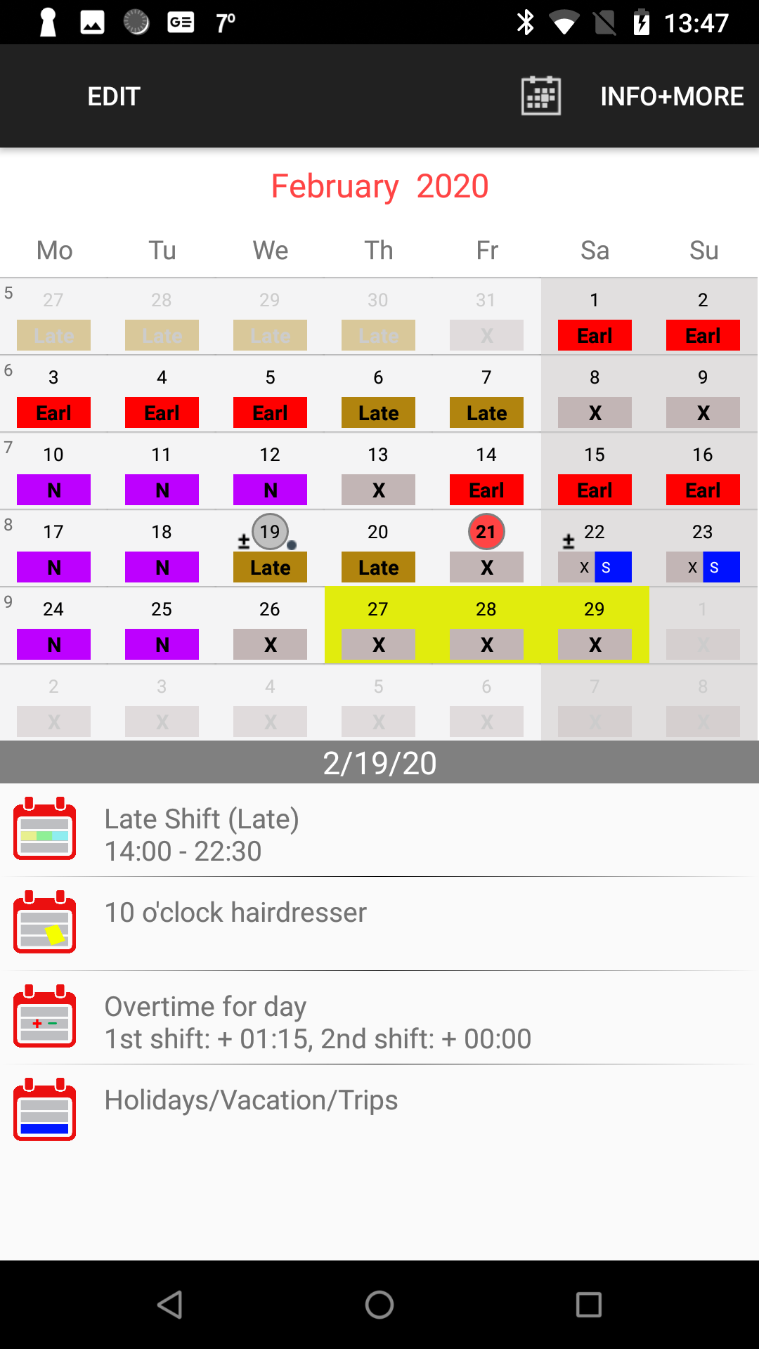 Roster-Calendar Pro - App on Amazon Appstore