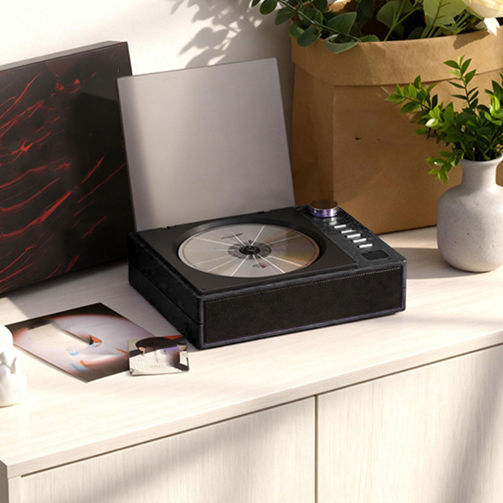 LICAEVEY Lettore CD Portatile, Lettore CD Radio FM Bluetooth 5.1 con Telecomando, per la Riproduzione di Musica Yoga in Ufficio a Casa (BLACK)