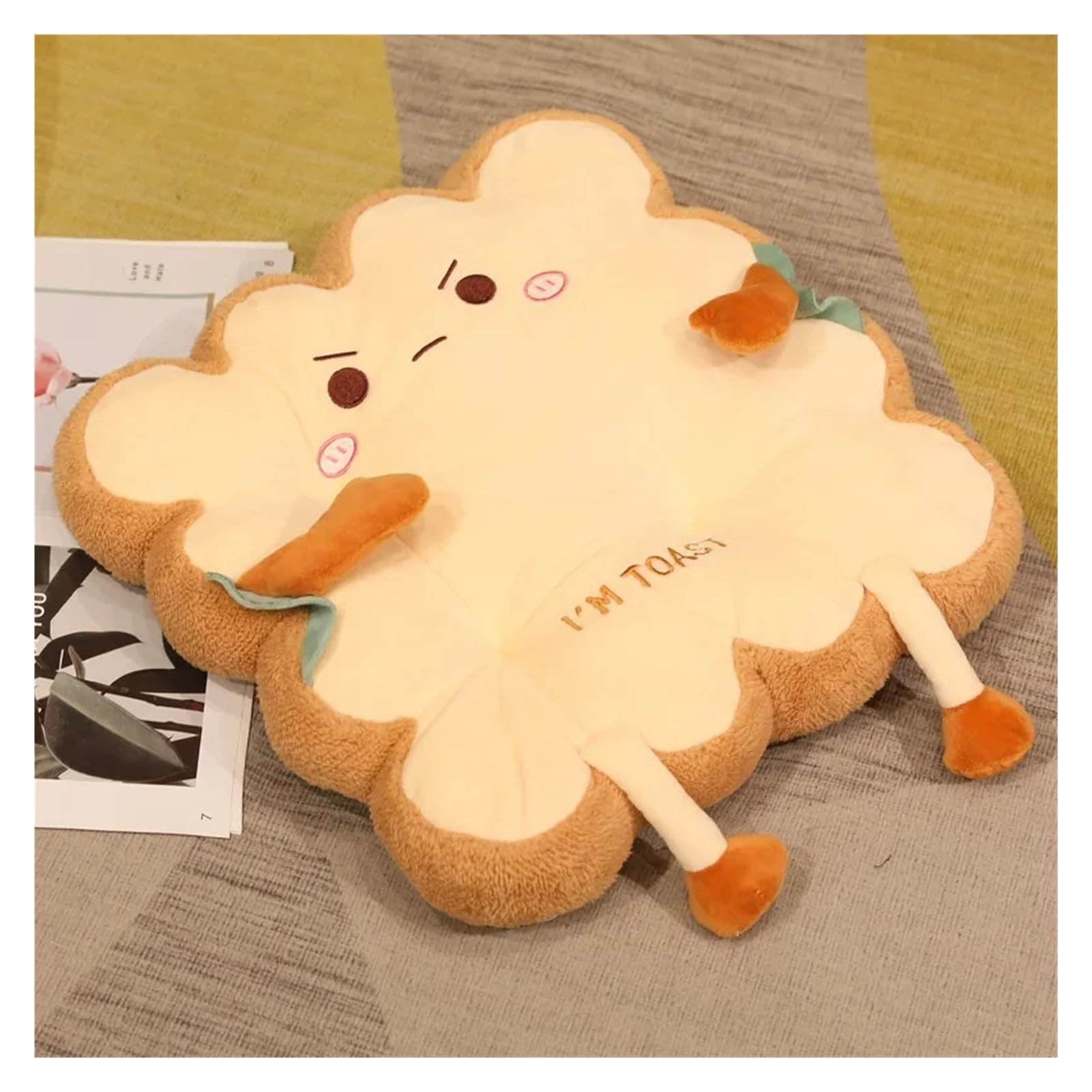 Hiverni car seat cushion Cartoon Toast Shaped Seat Back Cushion Washable Anti Fatigue(G4881B)