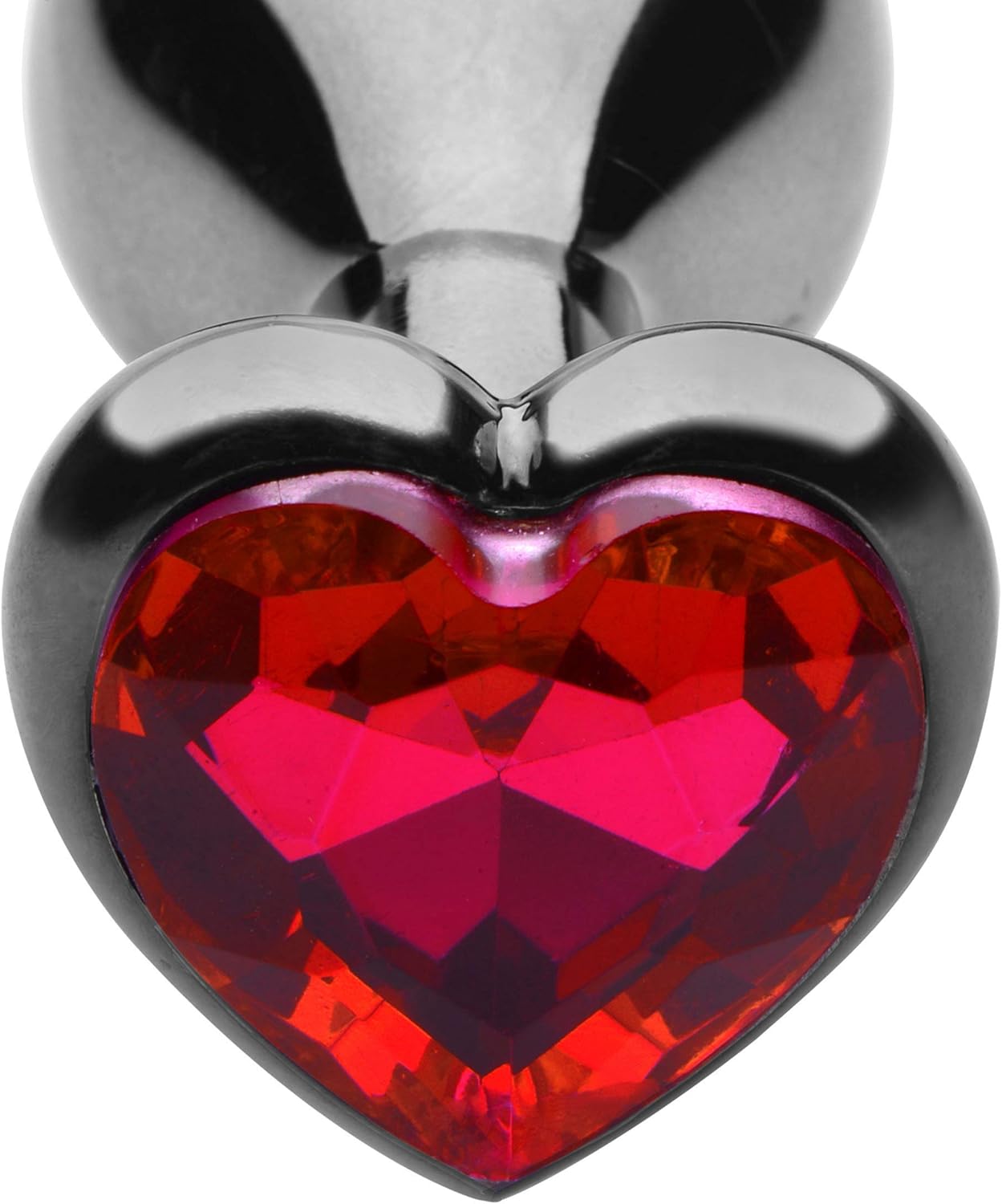Crimson Tied Scarlet Heart Shaped Jewel Anal Plug