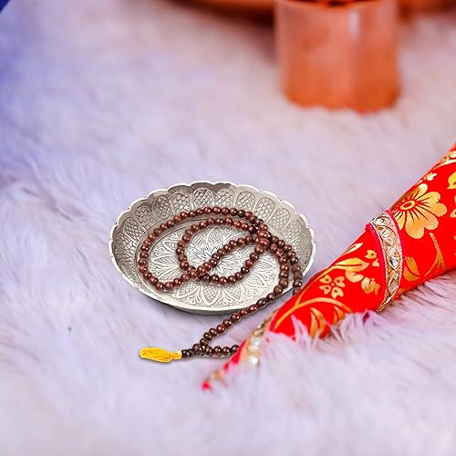 Miniatura 6 de Shubhkart Nakshi - Plato para Pooja, decoración y regalo (pequeño 2.8 in, 3 unidades, latón macizo)