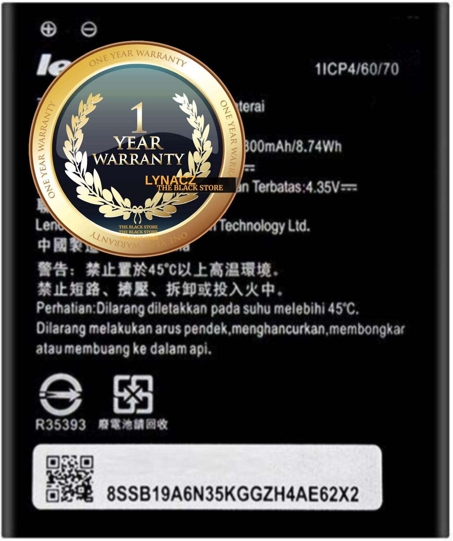 Original BL242 Battery for Lenovo A6000 Plus K3 K 3 K30 K 30 Part NO (1|CP4/65/81) (2300mAh) with 1 Year Replacement Warranty