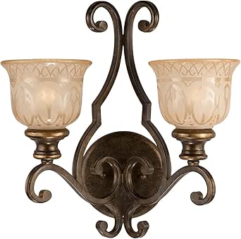 Crystorama Norwalk 2 Light Bronze Umber Sconce with Glass Shades
