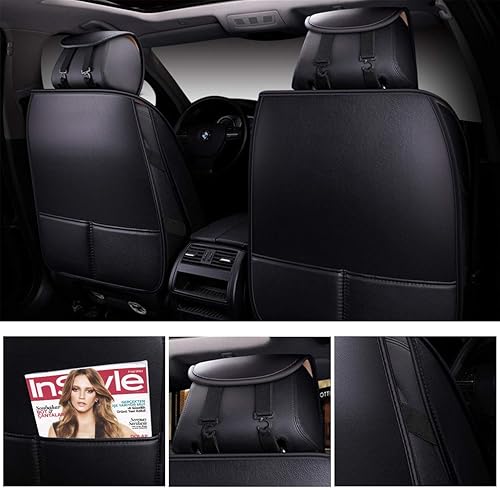 Miniatura 3 de FREESOO - Funda y cojines de piel sintética para asientos de auto, juego completo de fundas de asiento de auto para los 5 asientos del vehículo,