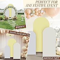 Vista 5 de VitalCozy Juego de 3 Cubiertas para Arco de Boda de 4/5/6 pies, Cubierta de Telón de Fondo de Arco de Tela de Doble Cara de Spandex Ajustado