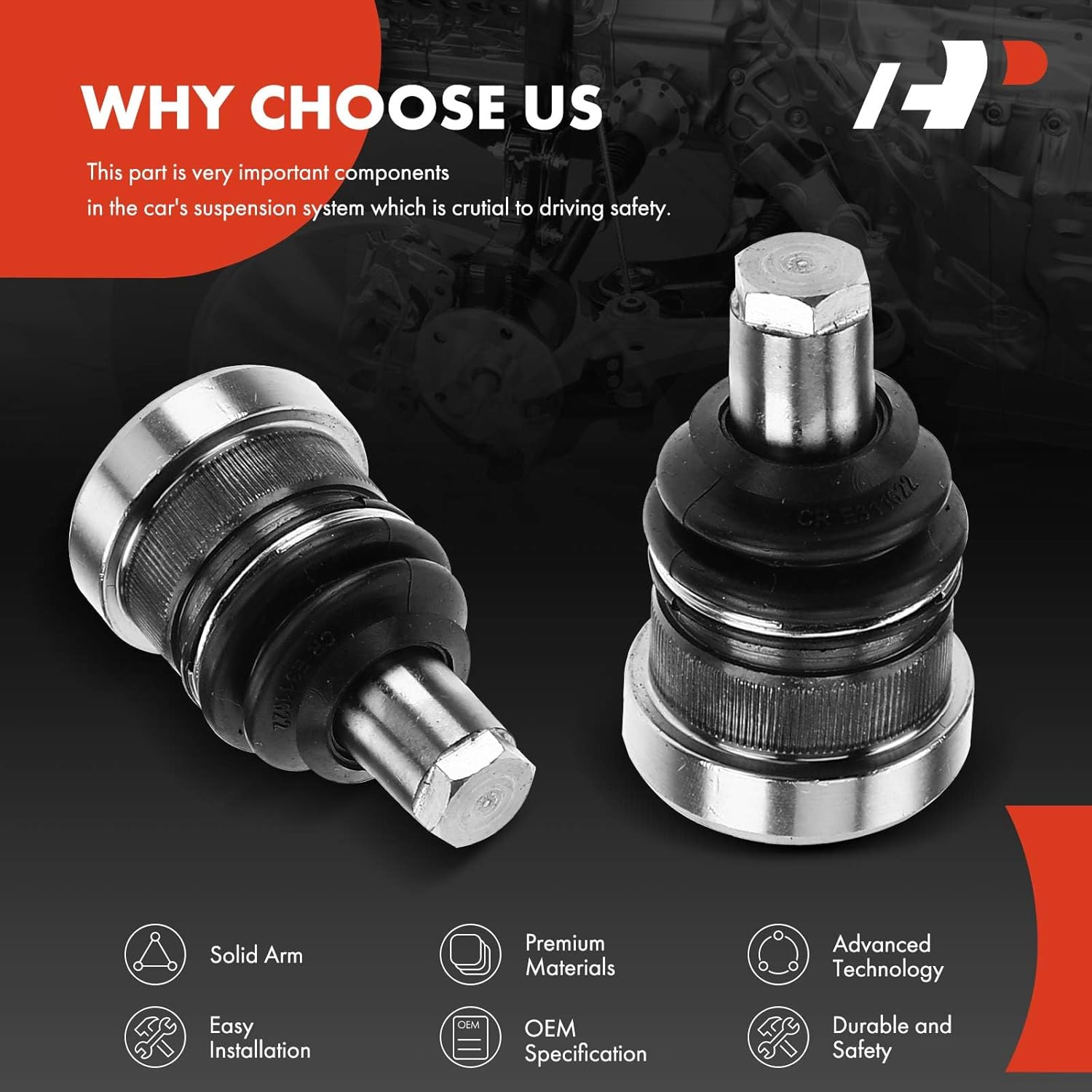 A-Premium 2 x Front Lower Ball Joint Compatible with Dodge Caravan Charger Daytona Lancer Neon Omni Spirit Shadow & Chrysler New Yorker Pt Cruiser Town & Country Laser