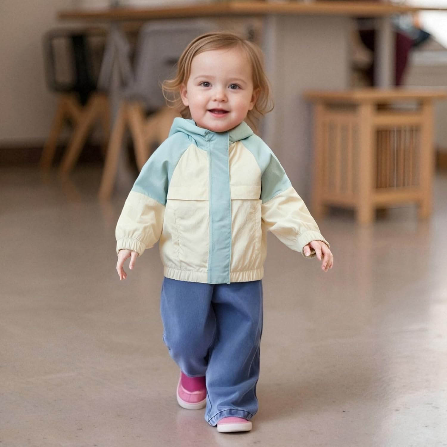 Toddler Baby Boy Girl Fall Clothes Outwear Zipper Hooded Sweatshirt Jacket Lightweight Windbreaker Jackets - Image 3