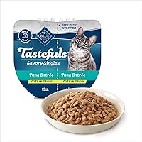 Vista 12 de Blue Buffalo Tastefuls Spoonless Singles Paté de Comida Húmeda Natural para Gatos, Bandejas Dobles de 2.6 oz, Entreé de Salmón (Paquete de 24)