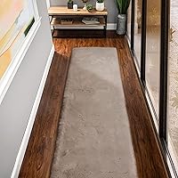 Vista 40 de Alfombra lavable de pelo esponjoso rosa para dormitorio, alfombra de pelo sintético de conejo para sala de estar, alfombra peluda para pasillo