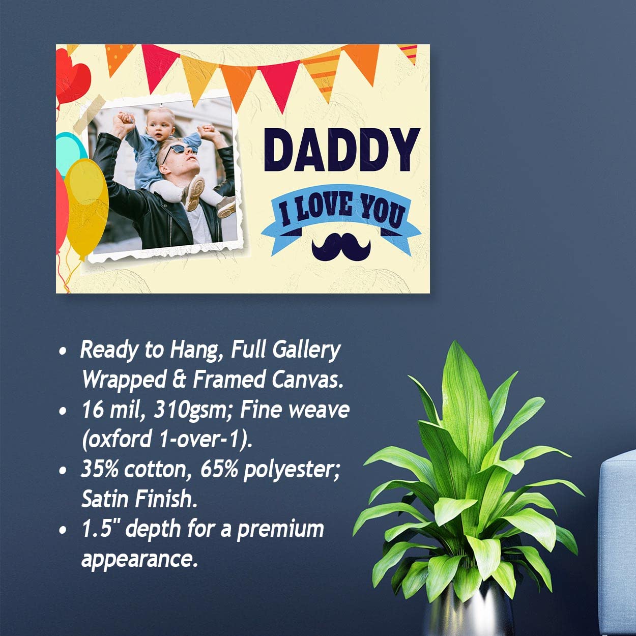 Toile Personnalisée Papa & Grand-Père - Cadeau Émouvant Avec Noms Des Enfants Et Petits-Enfants Pour Fête Des Pères, Noël Ou Anniversaire