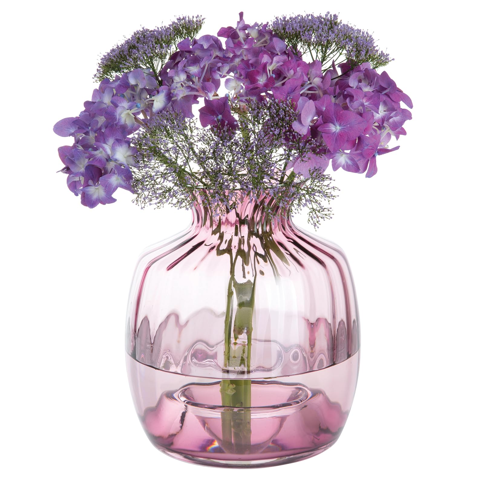 Dartington Crystal VA3216/HE/O Cushion Vase Heather Large, 16 x 16 x 21.5 cm