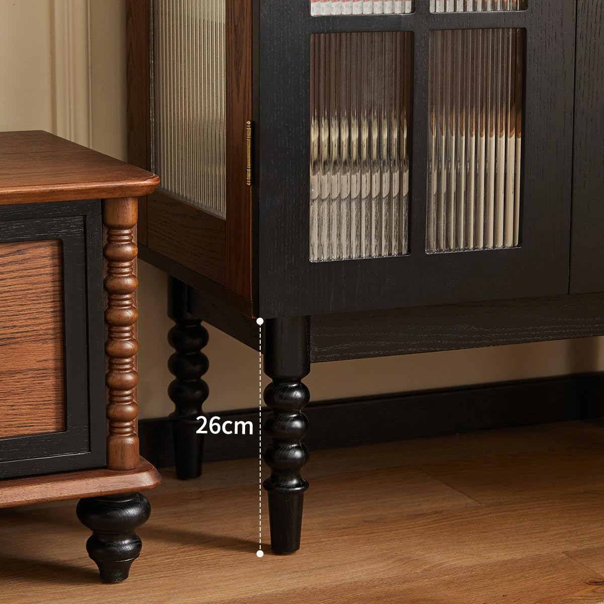 Gabinete De Barra De Café Vitrina de Madera Maciza con figuritas Retro, aparador Comedor y vinoteca Gabinete Buffet con Almacenamiento