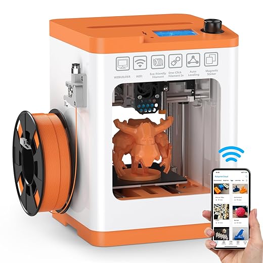 WEEFUN Tina2S 3D Printer, Fully Assembled WiFi Cloud Printing Auto Bed Leveling Mini 3D Printer for Beginners, Built in 32-bit Silent Mainboard, Fully Open Source DIY 3D Printers for Home, School