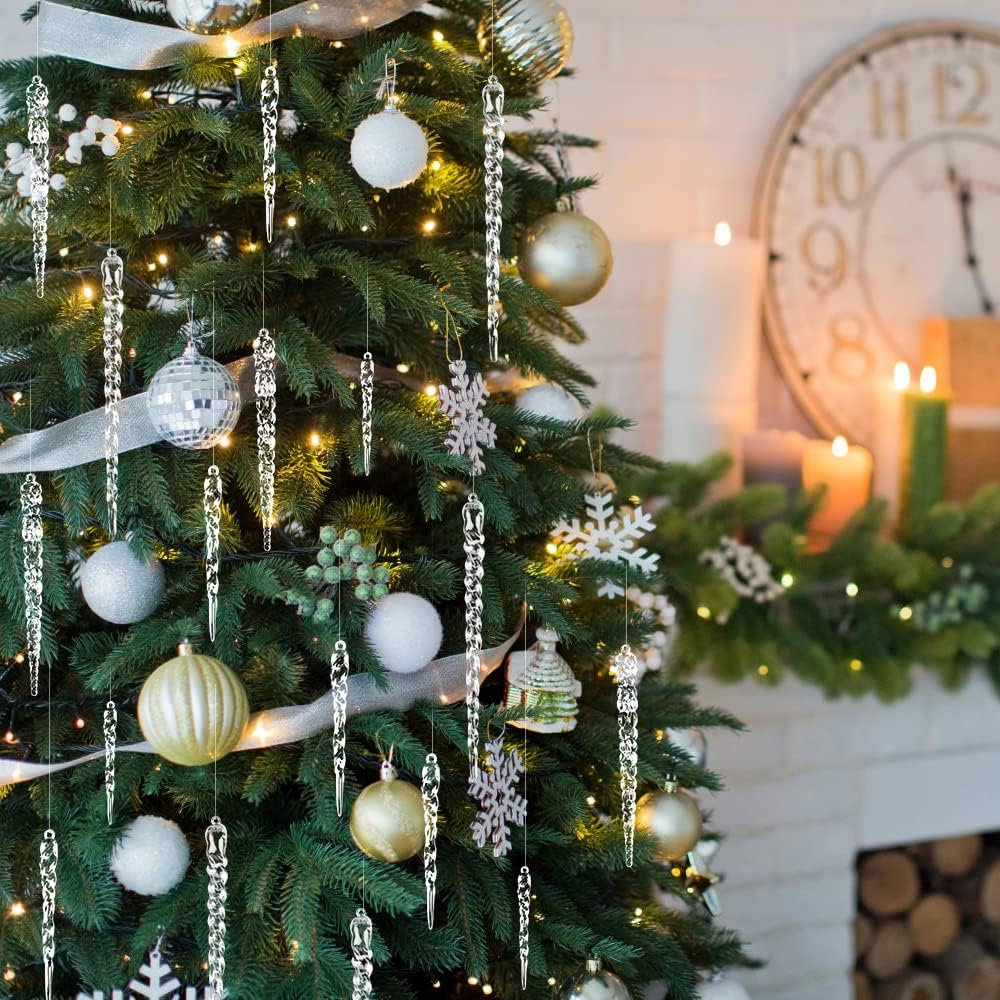 JOLCEEY 24pcs Clear Christmas Tree Pendants - Image 4