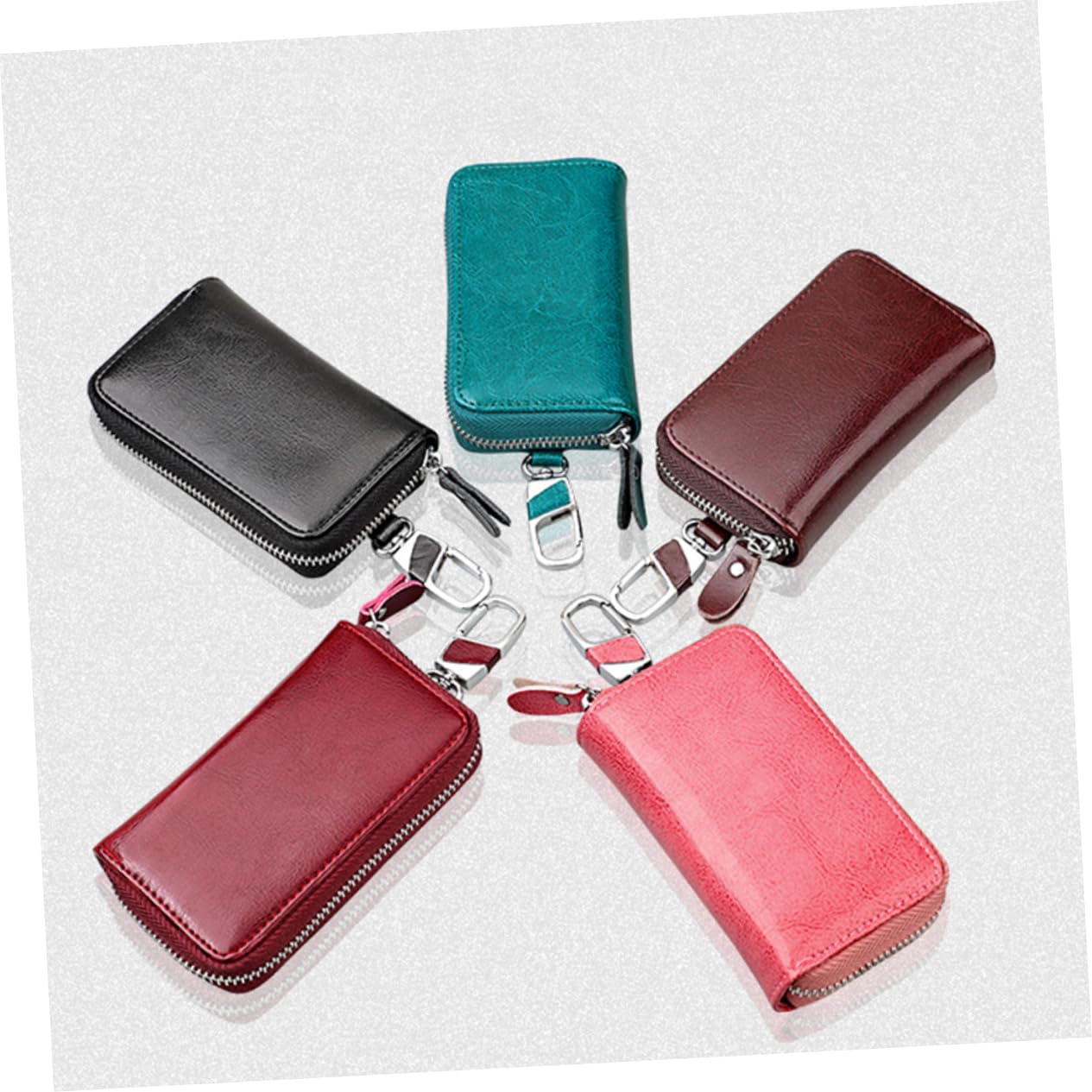 GLEAVI 3piezas Bolsa De Cintura De Cuero para Llaves De Coche Estilo Chic y Funcional Diseño Duradero y Seguro Protege Tus Llaves De Perdida y Rasguños para Tipos Mosquetón para Colgar