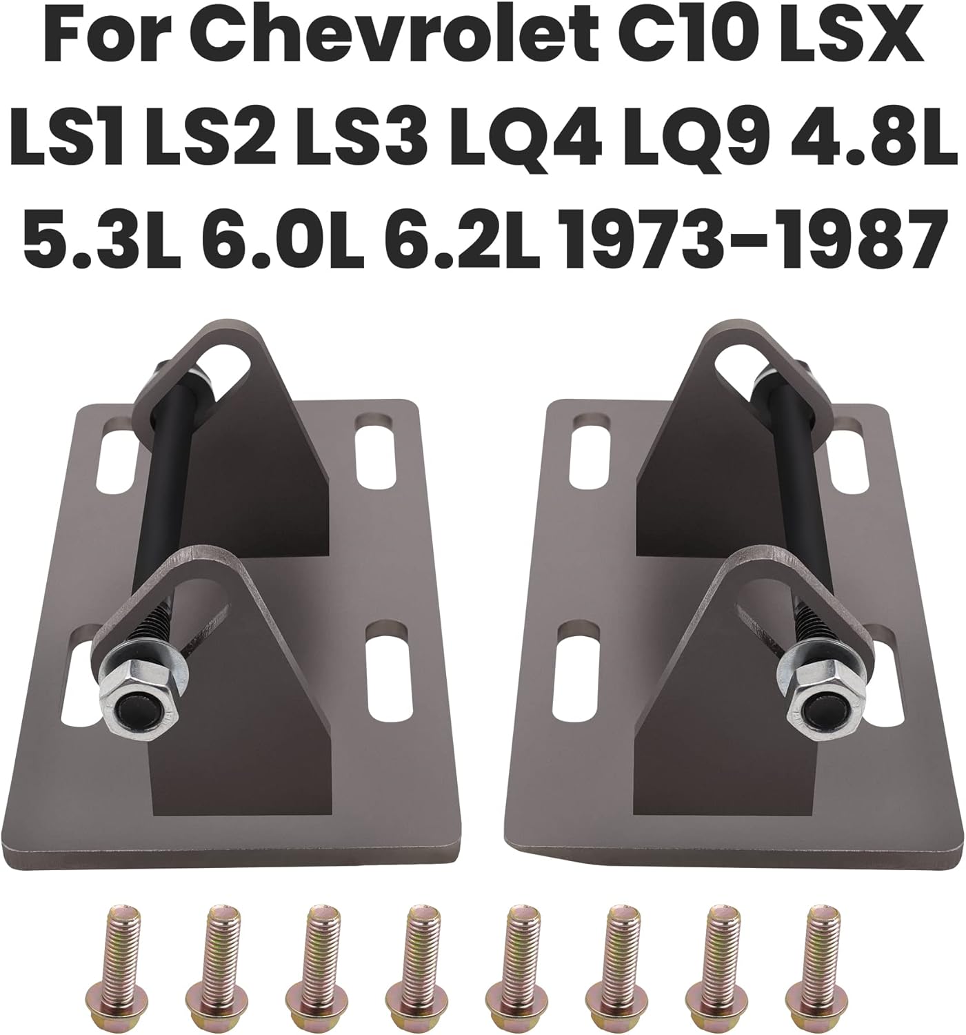 maXpeedingrods LS Engine Motor Swap Mount- Engine Brackets Adapter Plates Kit, Fit for 1973-1987 C10 LS Engine LS1 LS2 LQ4 LQ4 LQ9 4.8 5.3 6.0 6.2-Direct Replacement